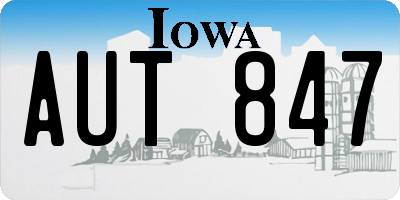 IA license plate AUT847