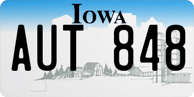 IA license plate AUT848
