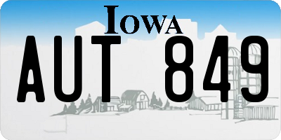 IA license plate AUT849