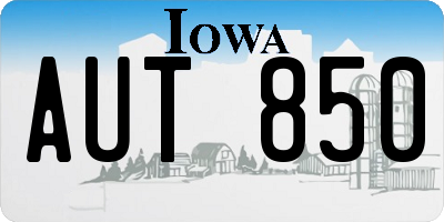 IA license plate AUT850