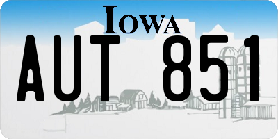 IA license plate AUT851