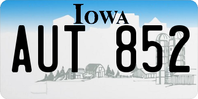 IA license plate AUT852