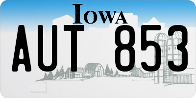 IA license plate AUT853