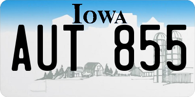IA license plate AUT855