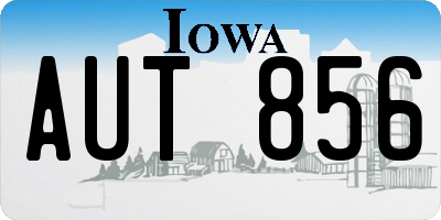 IA license plate AUT856