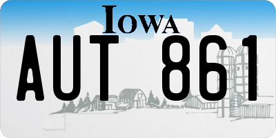 IA license plate AUT861