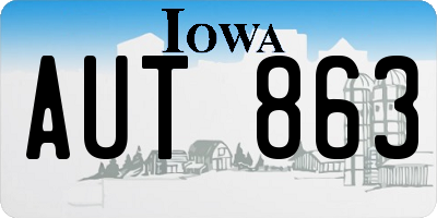 IA license plate AUT863