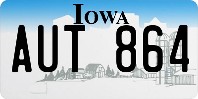 IA license plate AUT864