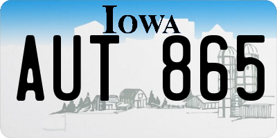 IA license plate AUT865