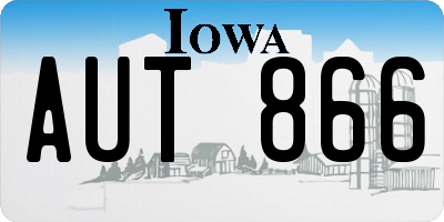IA license plate AUT866