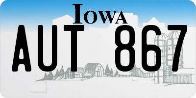 IA license plate AUT867
