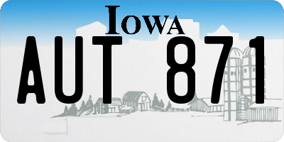 IA license plate AUT871