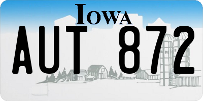 IA license plate AUT872