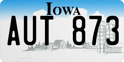 IA license plate AUT873