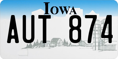 IA license plate AUT874