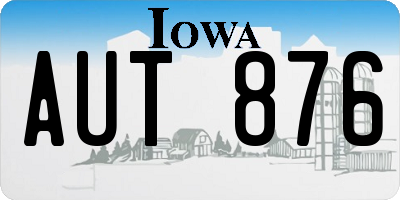 IA license plate AUT876