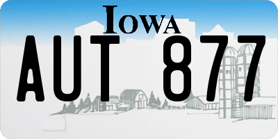 IA license plate AUT877
