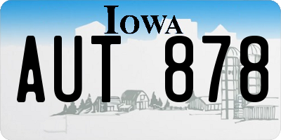 IA license plate AUT878