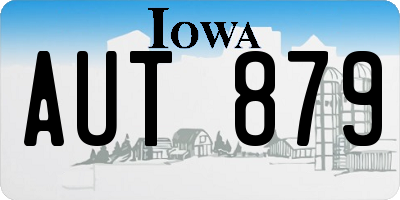 IA license plate AUT879