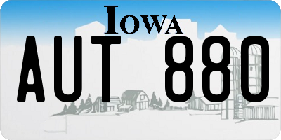 IA license plate AUT880