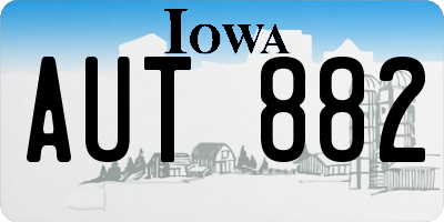IA license plate AUT882