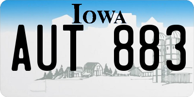 IA license plate AUT883