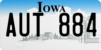IA license plate AUT884