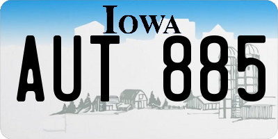 IA license plate AUT885