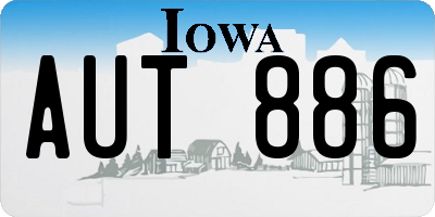 IA license plate AUT886