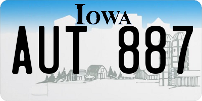 IA license plate AUT887