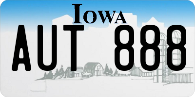 IA license plate AUT888