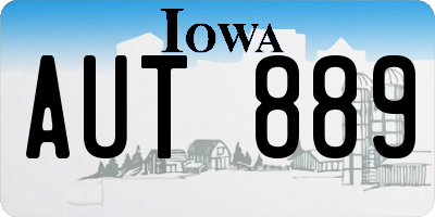 IA license plate AUT889