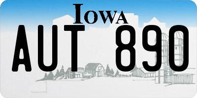IA license plate AUT890