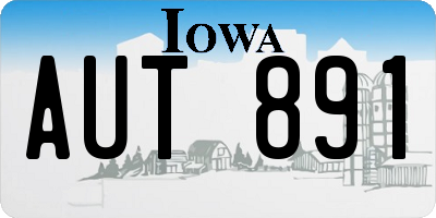 IA license plate AUT891