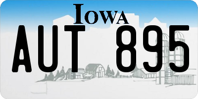 IA license plate AUT895