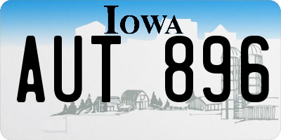 IA license plate AUT896