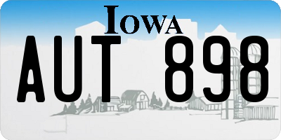 IA license plate AUT898
