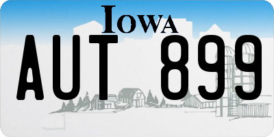 IA license plate AUT899