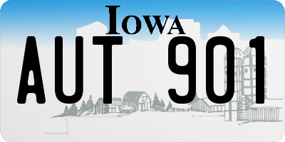 IA license plate AUT901