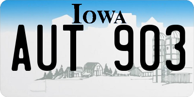 IA license plate AUT903