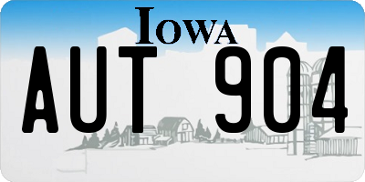 IA license plate AUT904