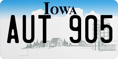 IA license plate AUT905