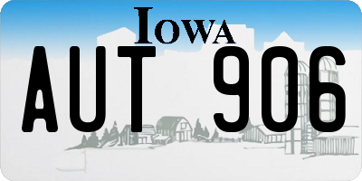 IA license plate AUT906