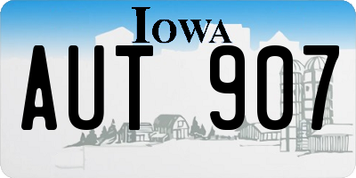 IA license plate AUT907