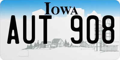 IA license plate AUT908