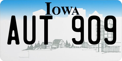 IA license plate AUT909