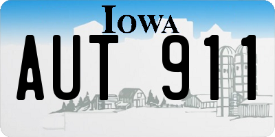 IA license plate AUT911