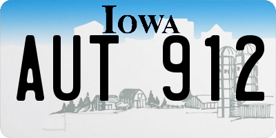 IA license plate AUT912
