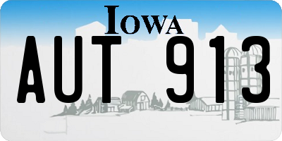 IA license plate AUT913