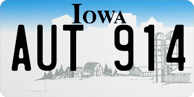 IA license plate AUT914